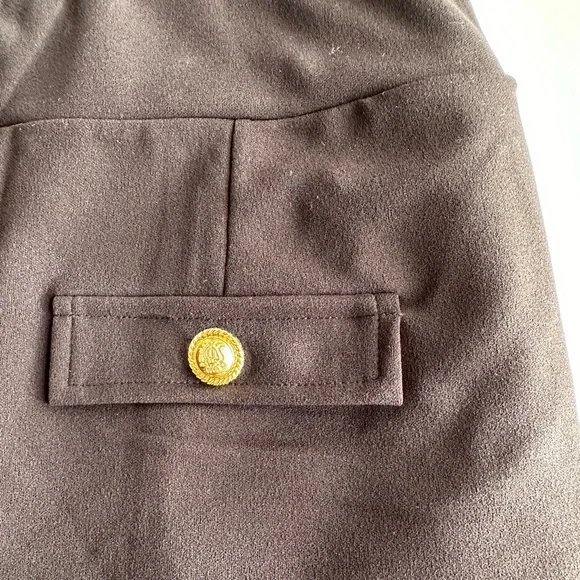 Gold buttons sailor style wide leg pants, small - Picture 7 of 8